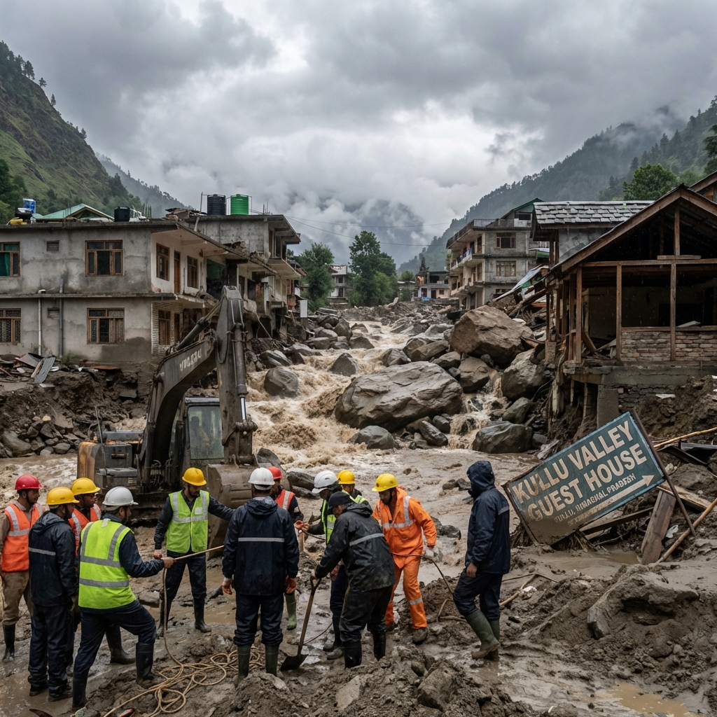 Cloudburst Reported in Kullu; Rescue Operations Underway