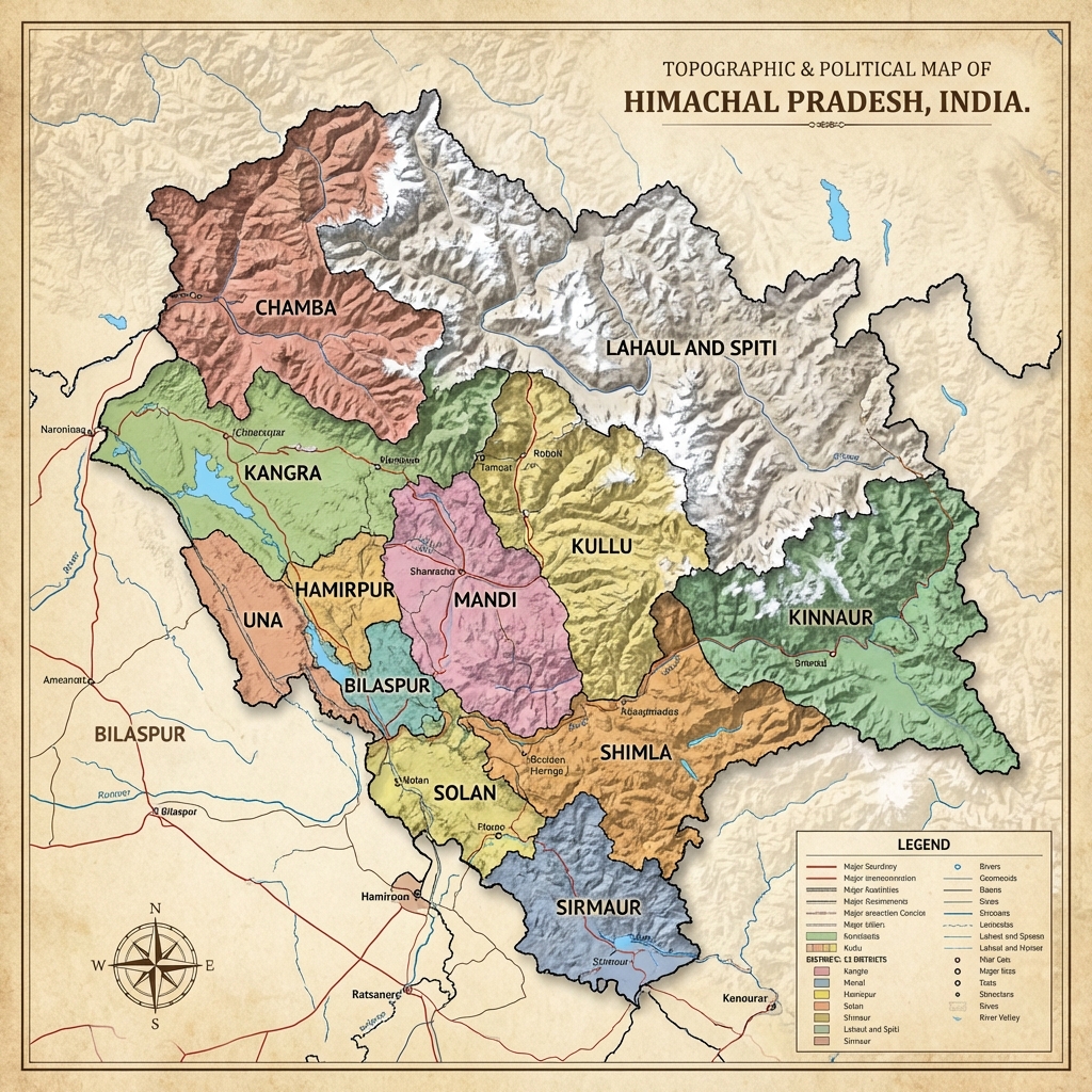 Himachal Pradesh Real Map